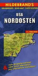 Hildebrand's Urlaubskarte USA Nordosten. USA Northeast. Etats-Unis Nord-Est