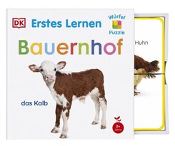 Erstes Lernen W&uuml;rfelpuzzle. Bauernhof