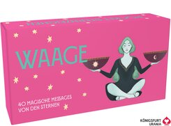 Sternzeichen Waage 40 Karten in Magnetschachtel mit Metallicfolie - Magische Messages von den Sternen, m. 1 Beilage