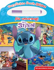 Disney Stitch - Verr&uuml;ckte Such-Bilder f&uuml;r unterwegs - Wimmelbuch - Pappbilderbuch mit Stift und abwischbaren Seiten ab 3 Jahren