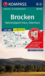 KOMPASS Wanderkarte 455 Brocken, Nationalpark Harz, Oberharz 1:25.000