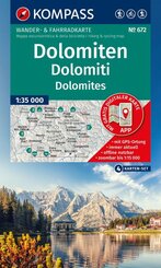 KOMPASS Wanderkarten-Set 672 Dolomiten, Dolomiti, Dolomites (4 Karten) 1:35.000