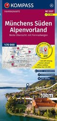 KOMPASS Fahrradkarte 3337 M&uuml;nchens S&uuml;den, Alpenvorland 1:70.000
