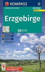 KOMPASS Wanderf&uuml;hrer Erzgebirge mit Touren im S&auml;chsischen Vogtland, 55 Touren mit Extra-Tourenkarte