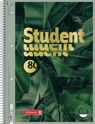 Collegeblock Premium Student Jungle, A4, Lineatur 28, 80 Blatt, gr&uuml;n/gold