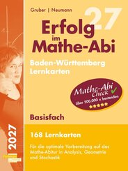 Erfolg im Mathe-Abi 2027, 168 Lernkarten Basisfach Allgemeinbildendes Gymnasium Baden-W&uuml;rttemberg