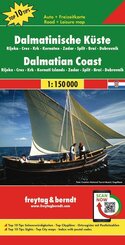 freytag & berndt Stra&szlig;enkarte Dalmatinische K&uuml;ste 1:150.000