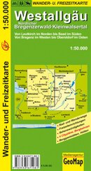 Westallg&auml;u, N&ouml;rdl. Bregenzerwald, Kleinwalsertal Wander- und Freizeitkarte