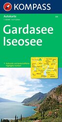 KOMPASS Autokarte Gardasee, Iseosee 1:125.000. Lago di Garda, Lago d' Iseo