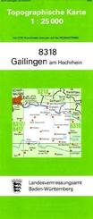 Topographische Karte Baden-W&uuml;rttemberg Gailingen am Hochrhein