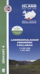 Island - S&eacute;rkort Landmannalaugar, P&oacute;rsm&ouml;rk, Fjallabak. Iceland / Islande
