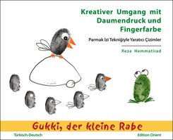 Kreativer Umgang mit Daumendruck und Fingerfarbe (T&uuml;rkisch-Deutsch). Parmak Izi Teknigiyle Yaratici Cizimler