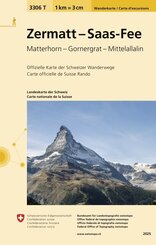 3306T Zermatt - Saas-Fee Wanderkarte