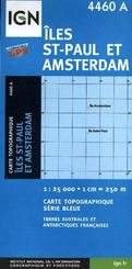 IGN Karte, Carte de randonn&eacute;e (et plein air) Saint-Paul und Amsterdam