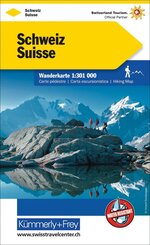 K&uuml;mmerly+Frey Wanderkarte Schweiz 1:301.000