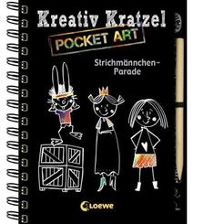 Kreativ-Kratzel Pocket Art: Strichm&auml;nnchen-Parade