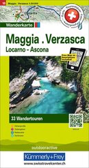 K&uuml;mmerly+Frey Wandertourenkarte 18 Maggia, Verzasca 1:50.000