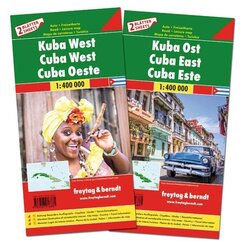 freytag & berndt Stra&szlig;enkarte Kuba Set West und Ost 1:400.000