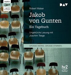 Jakob von Gunten. Ein Tagebuch,1 Audio-CD, 1 MP3