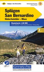 K&uuml;mmerly+Frey Wanderkarte 27 Spl&uuml;gen, San Bernardino 1:60.000