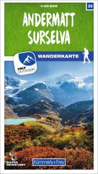 K&uuml;mmerly+Frey Wanderkarte 33 Andermatt, Surselva 1:40.000