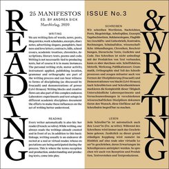 Reading & Writing. 25 Manifestos.Issue No. 3