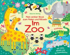 Mein erster Block zum Malen und R&auml;tseln: Im Zoo