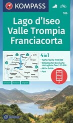 KOMPASS Wanderkarte 106 Lago d'Iseo, Valle Trompia, Franciacorta 1:50.000
