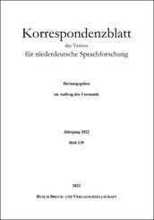 Korrespondenzblatt des Vereins f&uuml;r niederdeutsche Sprachforschung