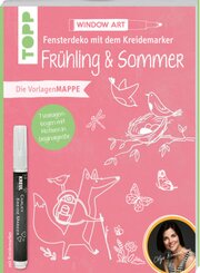 Vorlagenmappe Fensterdeko mit dem Kreidemarker - Fr&uuml;hling & Sommer. Inkl. Original Kreidemarker von KREUL