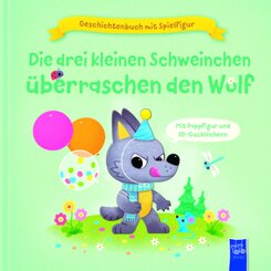 Geschichtenbuch mit Spielfigur -Die drei kleinen Schweinchen &uuml;berraschen den Wolf