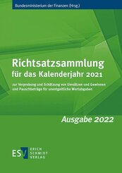 Richtsatzsammlung f&uuml;r das Kalenderjahr 2021