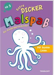 Extradicker Malspa&szlig; f&uuml;r Kindergartenkinder. Mit bunten Linien