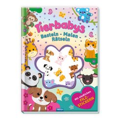 Tr&ouml;tsch Besch&auml;ftigungsbuch Malbuch Bastelbuch Tierbabys