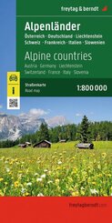freytag & berndt Stra&szlig;enkarte Alpenl&auml;nder, &Ouml;sterreich - Deutschland - Schweiz - Frankreich - Italien - Slowenien 1:800.000