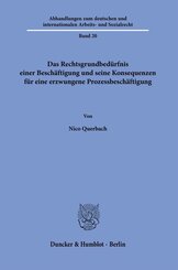 Das Rechtsgrundbed&uuml;rfnis einer Besch&auml;ftigung und seine Konsequenzen f&uuml;r eine erzwungene Prozessbesch&auml;ftigung