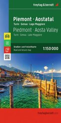 freytag & berndt Stra&szlig;enkarte Piemont - Aostatal, Turin - Genua - Lago Maggiore 1:150.000