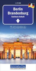 K&uuml;mmerly+Frey Regional-Strassenkarte 4 Berlin Brandenburg 1:275.000