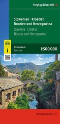 freytag & berndt Stra&szlig;enkarte Slowenien - Kroatien - Bosnien und Herzegowina 1:500.000