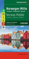 freytag & berndt Stra&szlig;enkarte Norwegen Mitte 1:250.000