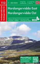 Phonemaps Wander - Radkarte PM 113 Hardangervidda Ost, Wander - Radkarte 1:50.000