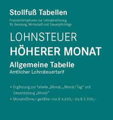 Tabelle, Lohnsteuer 2026 H&ouml;herer Monat