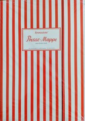 Sparpaket: krima & isa Sammelmappe DIN A4 - "Presse-Mappe" Gestreift Rot (5 St&uuml;ck)