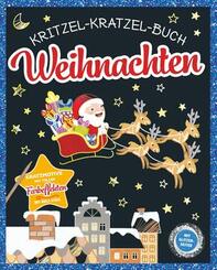 Kritzel-Kratzel-Buch Weihnachten. F&uuml;r Kinder ab 5 Jahren: Kratzmotive mit tollen Farbeffekten und Glitzerseiten. Inkl. Holz-Stick