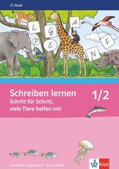 Schreiben lernen Schritt f&uuml;r Schritt, viele Tiere helfen mit