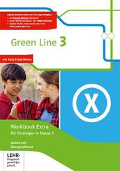 Green Line 3 - Workbook Extra f&uuml;r Einsteiger in Klasse 7 mit Audio-CDs und &Uuml;bungssoftware
