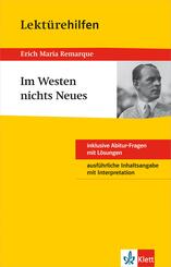 Klett Lekt&uuml;rehilfen Erich Maria Remarque, Im Westen nichts Neues