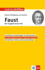 Klett Lekt&uuml;rehilfen Johann Wolfgang Goethe, Faust Der Trag&ouml;die Erster Teil