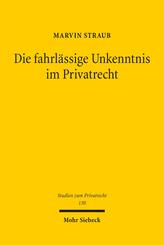 Die fahrl&auml;ssige Unkenntnis im Privatrecht