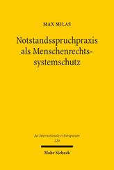 Notstandsspruchpraxis als Menschenrechtssystemschutz